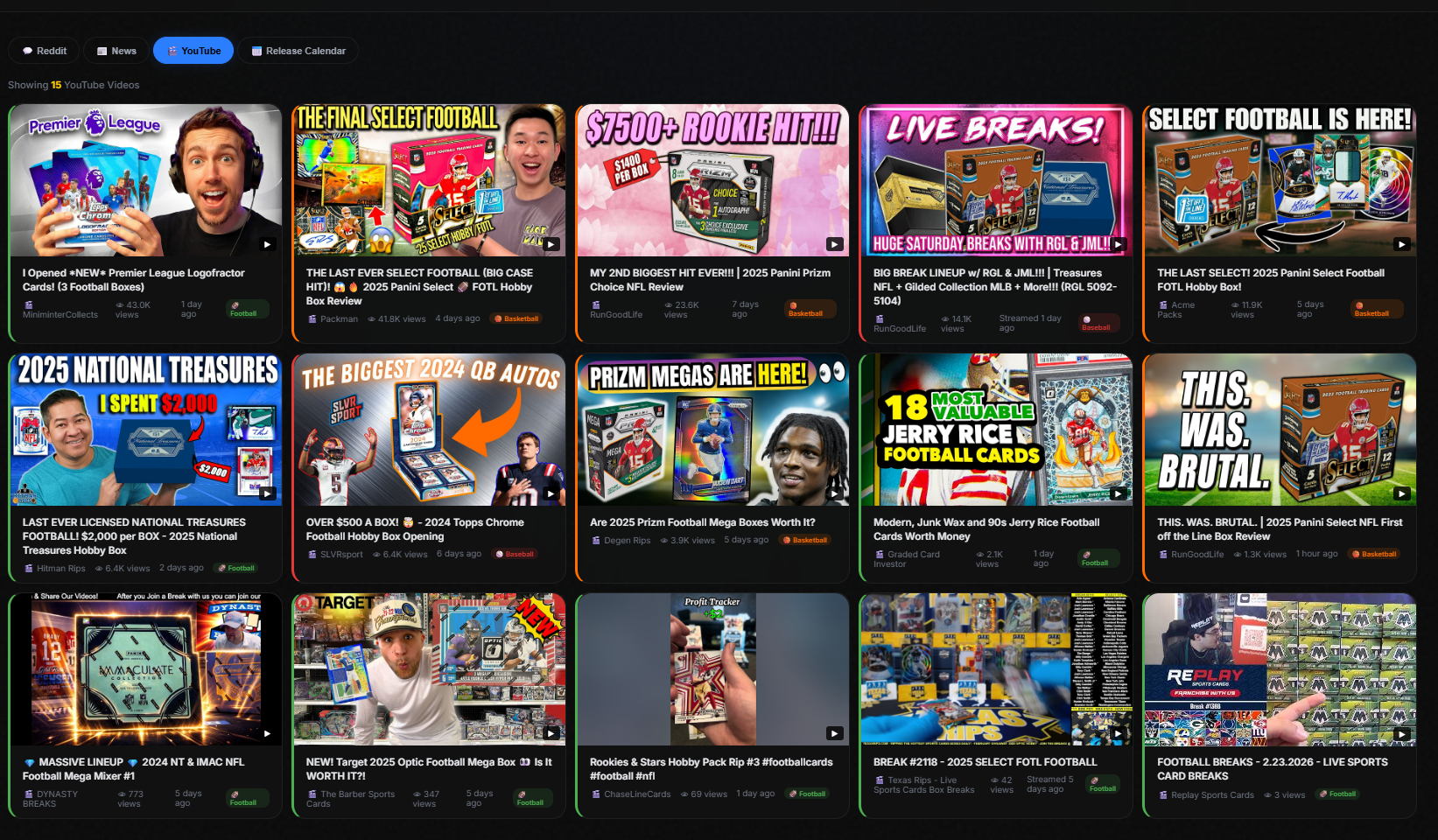 Hobby Scout Social Buzz — YouTube integration